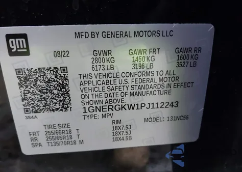 2023 Chevrolet Traverse Fwd Lt Cloth z USA, uszkodzony, nr VIN 1GNERGKW1PJ112243